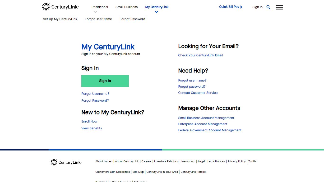 CenturyLink - My Account